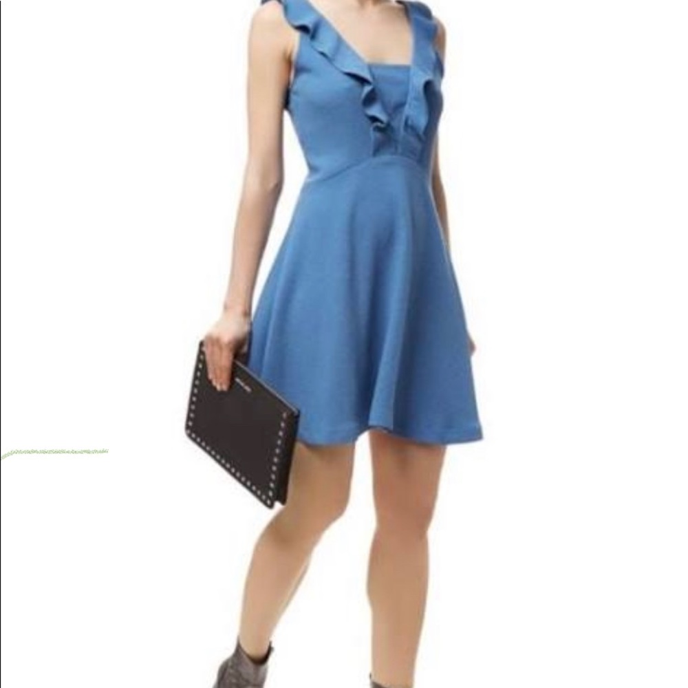Sandro Blue Ruffle Dress